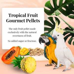 72660 Tropical Fruit Gourmet Pellets for Macaws and Cockatoos no sugar added